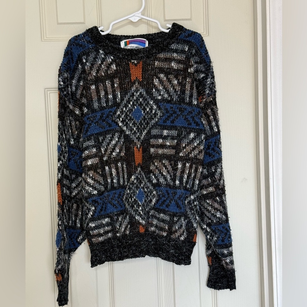 Vintage Sweater Graphix Made in the USA Retro Long Sleeve Sweater Size 12-14